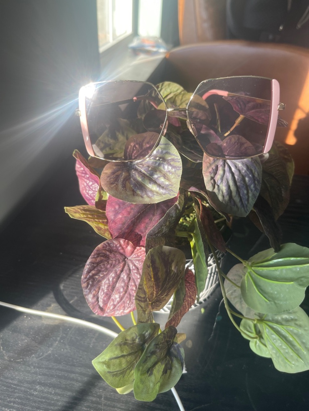 Oversized Square Pink Sunglasses